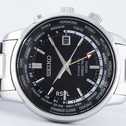 Montre Seiko Kinetic monde temps GMT SUN069 SUN069P1 SUN069P hommes