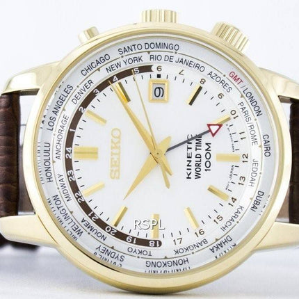 Montre Seiko Kinetic monde temps GMT SUN070 SUN070P1 SUN070P hommes