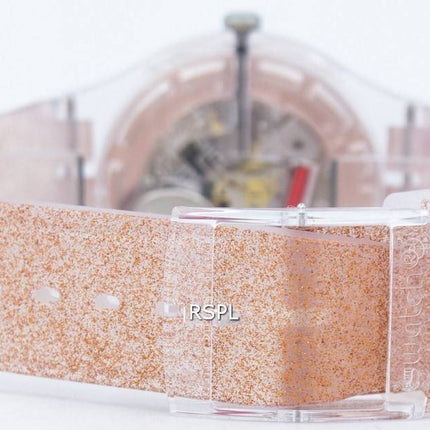 Montre unisexe Swatch Originals rose Glistar Quartz SUOK703
