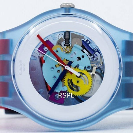 Ma montre unisexe SUOS101 de Quartz laqué de couleur Swatch Originals