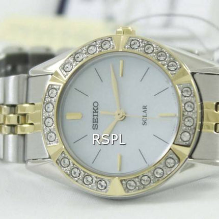 Montre Seiko solaire deux ton cristaux Swarovski SUP094P1 SUP094P féminin
