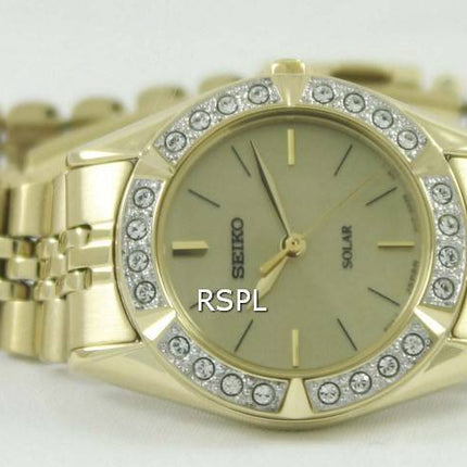 Montre Seiko solaire couleur or cristaux Swarovski SUP096P1 SUP096P féminin