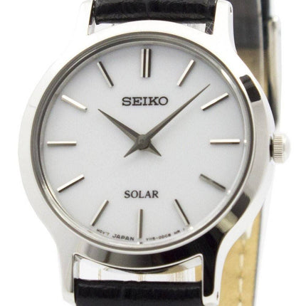 Montre Seiko solaire cadran blanc cuir sangle SUP299P1 SUP299P féminin