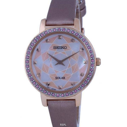 Seiko Discover More Bracelet en cuir Solar SUP456 SUP456P1 SUP456P Montre pour femme