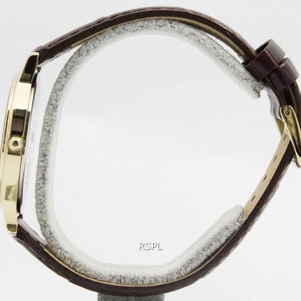 Montre Seiko solaire doré en cuir sangle SUP870P1 SUP870P hommes