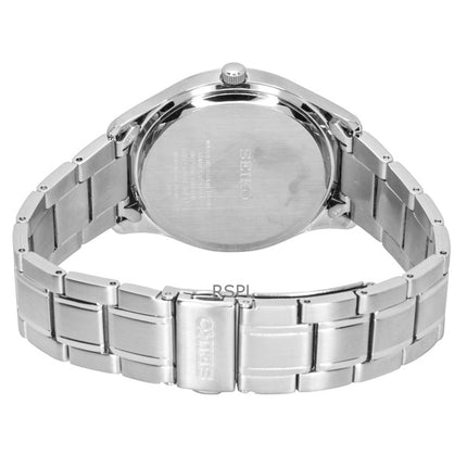 Montre homme Seiko Classic en acier inoxydable, cadran bleu, quartz SUR419P1, étanche à 100 m