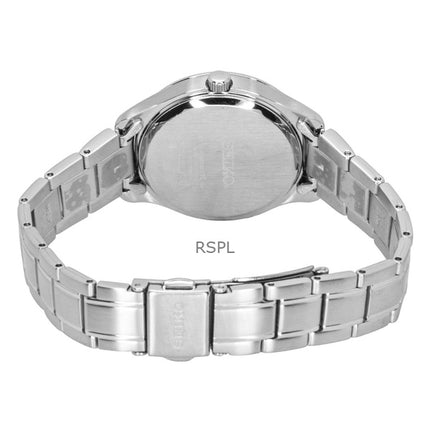 Montre femme Seiko Classic en acier inoxydable, cadran bleu, quartz SUR425P1, étanche à 100 m