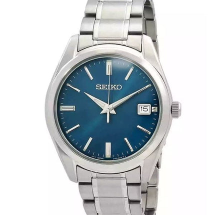 Montre Seiko Classic en acier inoxydable avec cadran bleu et quartz SUR525P1 100M pour homme