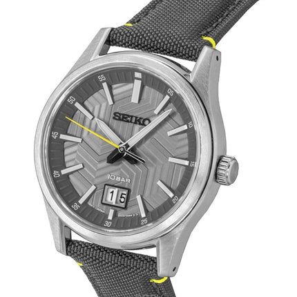 Montre homme Seiko Conceptual SUR543P1 à quartz, bracelet en nylon, cadran gris, étanche à 100 m