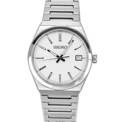 Montre homme Seiko Conceptual SUR553P1 en acier inoxydable, cadran blanc, quartz, étanche à 100 m