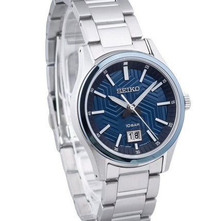 Montre pour homme Seiko Sports en acier inoxydable avec cadran bleu et quartz SUR559P1 100M