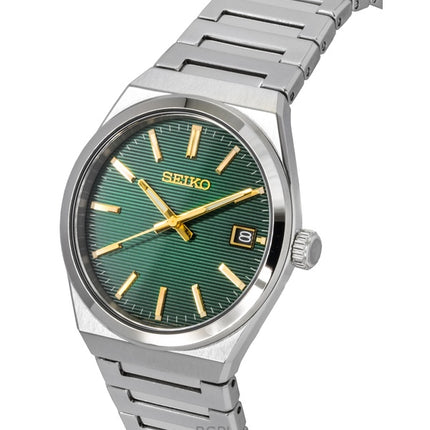 Montre Seiko Classic pour homme, acier inoxydable, cadran vert, quartz, SUR601P1, 100 m