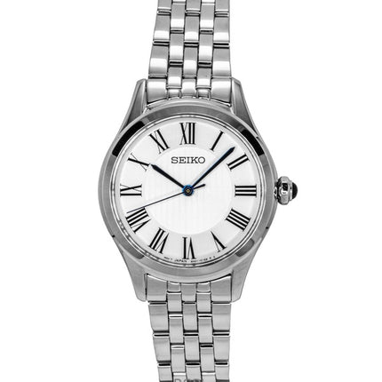 Montre Seiko Classic pour femme, acier inoxydable, cadran argenté, quartz, SUR609P1