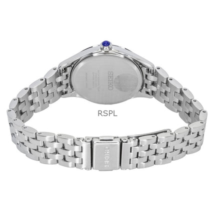 Montre Seiko Classic pour femme, acier inoxydable, cadran argenté, quartz, SUR609P1