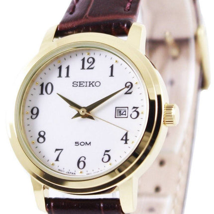 Montre Seiko Quartz cuir sangle SUR822P1 SUR822P féminin