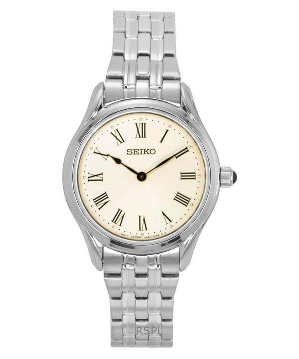 Montre femme Seiko SWR069P1 à quartz, cadran crème, acier inoxydable