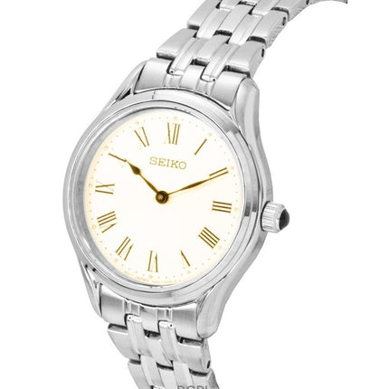 Montre femme Seiko SWR069P1 à quartz, cadran crème, acier inoxydable