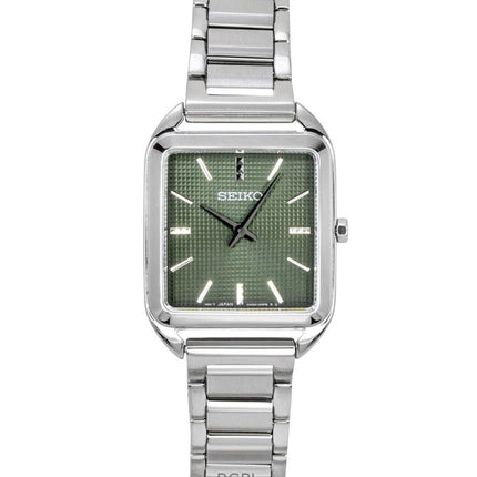 Montre femme Seiko Essentials en acier inoxydable, cadran vert, quartz SWR075P1