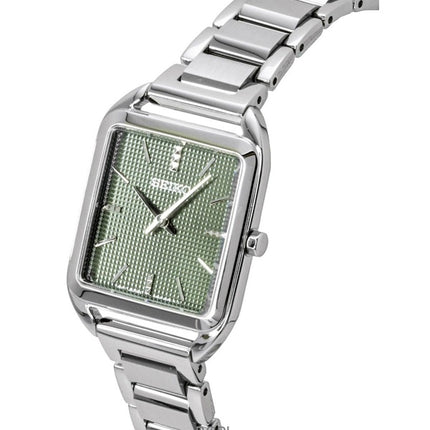 Montre femme Seiko Essentials en acier inoxydable, cadran vert, quartz SWR075P1