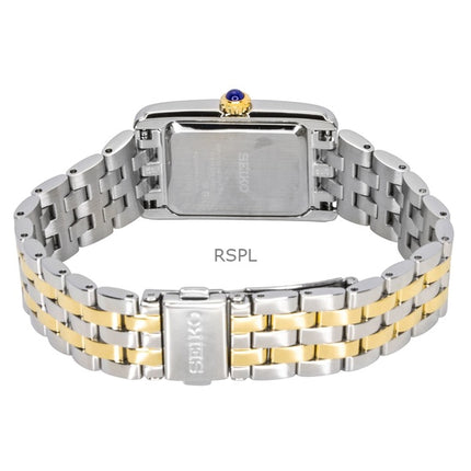 Montre Seiko bicolore en acier inoxydable avec cadran argenté et quartz SWR087P1 pour femme