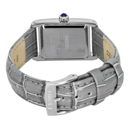 Montre Seiko Classic pour femme, bracelet en cuir, cadran blanc, quartz, SWR099P1