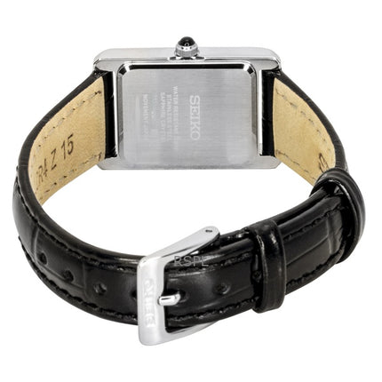 Montre Seiko Classic pour femme, bracelet en cuir, cadran blanc, quartz, SWR107P1
