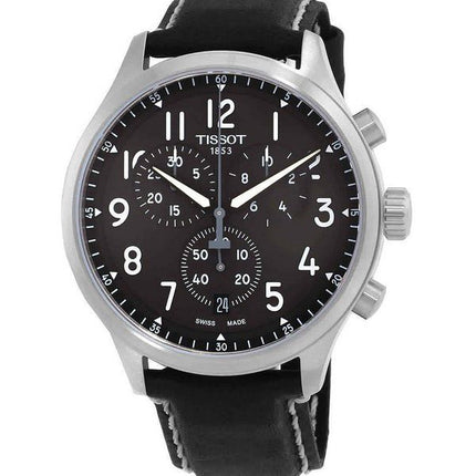 Montre Tissot T-Sport Chrono XL avec bracelet en cuir et cadran anthracite à quartz T116.617.16.062.00 100M pour homme