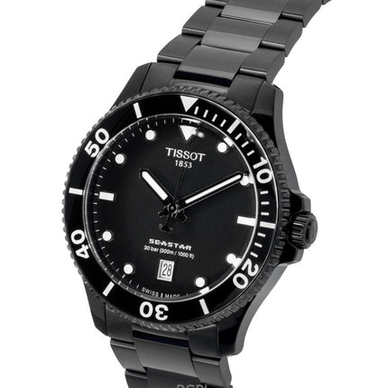 Tissot SeaStar 1000 Stainless Steel Black Dial Quartz Diver's T120.410.33.051.00 300M Men's Watch