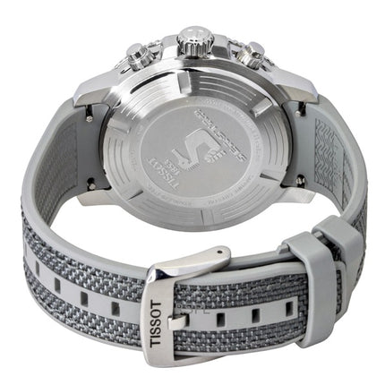 Montre homme Tissot Seastar 1000 Chronographe, bracelet en tissu, cadran noir, mouvement à quartz, étanche à 300 m (T120.417.17.081.01).