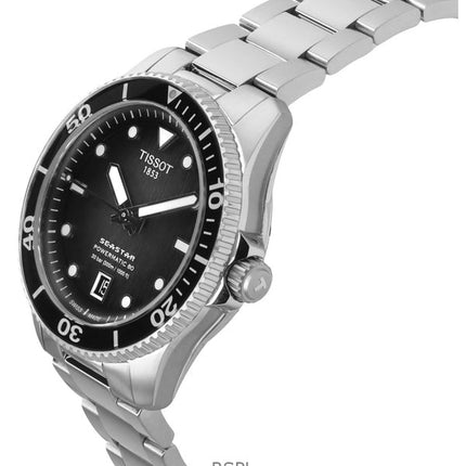 Montre de plongée automatique Tissot Seastar 1000 Powermatic 80 pour homme avec cadran gris T120.807.11.051.00 300M