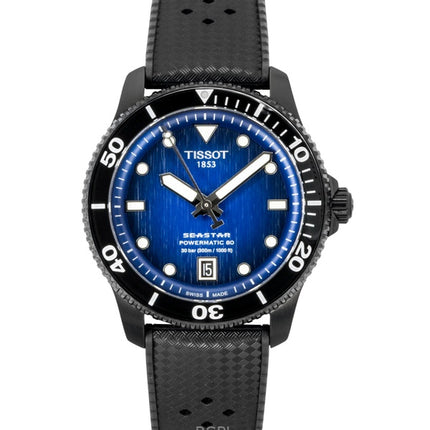 Montre de plongée automatique Tissot Seastar 1000 pour homme, bracelet synthétique, cadran bleu, T120.807.37.041.00, 300 m
