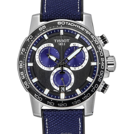 Montre homme Tissot Supersport chronographe, bracelet textile, cadran noir, quartz, T125.617.17.051.03, 100 m