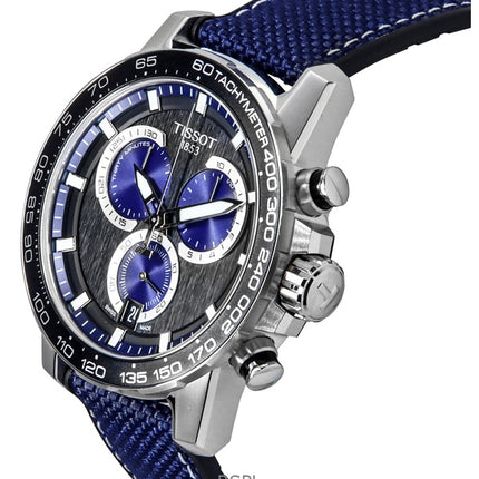 Montre homme Tissot Supersport chronographe, bracelet textile, cadran noir, quartz, T125.617.17.051.03, 100 m