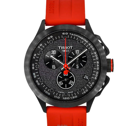 Montre homme Tissot T-Race Vuelta chronographe bracelet silicone cadran noir quartz T135.417.37.051.04 100 m