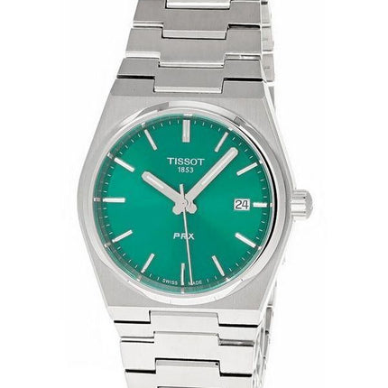 Montre unisexe Tissot PRX T-Classic en acier inoxydable avec cadran vert et quartz T137.210.11.081.00 100M