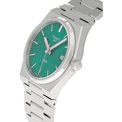 Montre unisexe Tissot PRX T-Classic en acier inoxydable avec cadran vert et quartz T137.210.11.081.00 100M