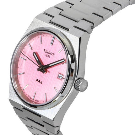 Montre femme Tissot PRX en acier inoxydable, cadran rose, quartz, T137.210.11.331.00, 100 m