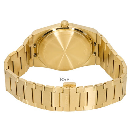 Montre homme Tissot PRX en acier inoxydable doré, cadran champagne, quartz, T137.410.33.021.00, 100 m