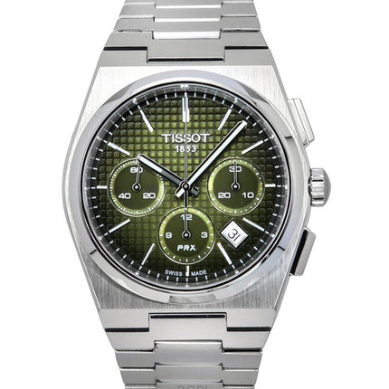 Montre homme Tissot PRX Chronograph en acier inoxydable avec cadran vert automatique T137.427.11.091.00 100M