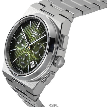 Montre homme Tissot PRX Chronograph en acier inoxydable avec cadran vert automatique T137.427.11.091.00 100M