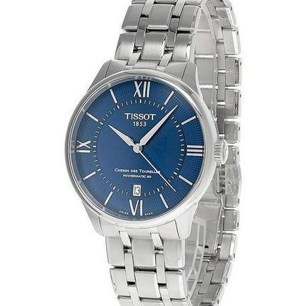 Montre unisexe Tissot T-Classic Chemin Des Tourelles Powermatic 80 cadran bleu automatique T139.807.11.048.00