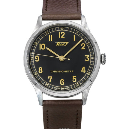 Montre homme Tissot Heritage 1938, bracelet cuir, cadran anthracite, automatique, T142.464.16.062.00