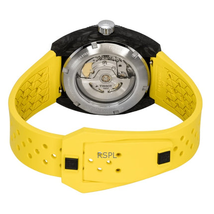 Montre de plongée automatique Tissot Sideral S pour homme, bracelet synthétique, cadran noir, T145.407.97.057.00, 300 m