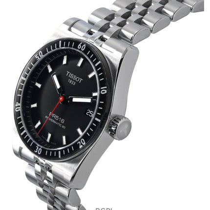 Montre homme Tissot PR516 Powermatic 80 en acier inoxydable, cadran noir, automatique, T149.407.11.051.00, 100 m