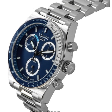 Montre homme Tissot PR516 chronographe en acier inoxydable, cadran bleu, quartz, T149.417.11.041.00, 100 m