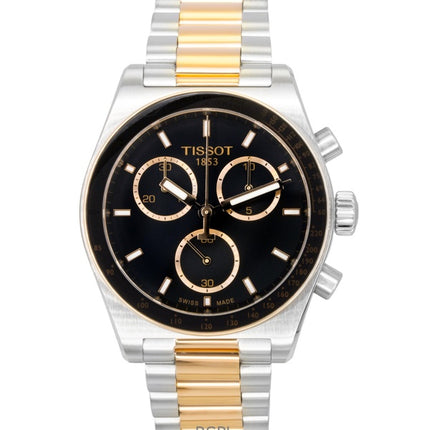 Tissot PR516 Chronograph Two Tone Stainless Steel Black Dial Quartz T149.417.22.051.01 100M Men's Watch