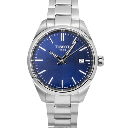 Montre femme Tissot PR 100 en acier inoxydable, cadran bleu, mouvement à quartz, référence T150.210.11.041.00, étanche à 100 m