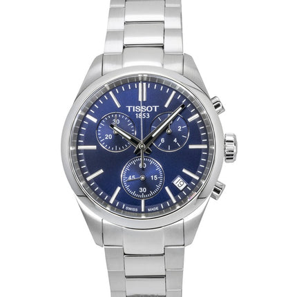 Montre homme Tissot PR 100 chronographe en acier inoxydable, cadran bleu, quartz, T150.417.11.041.00 100M