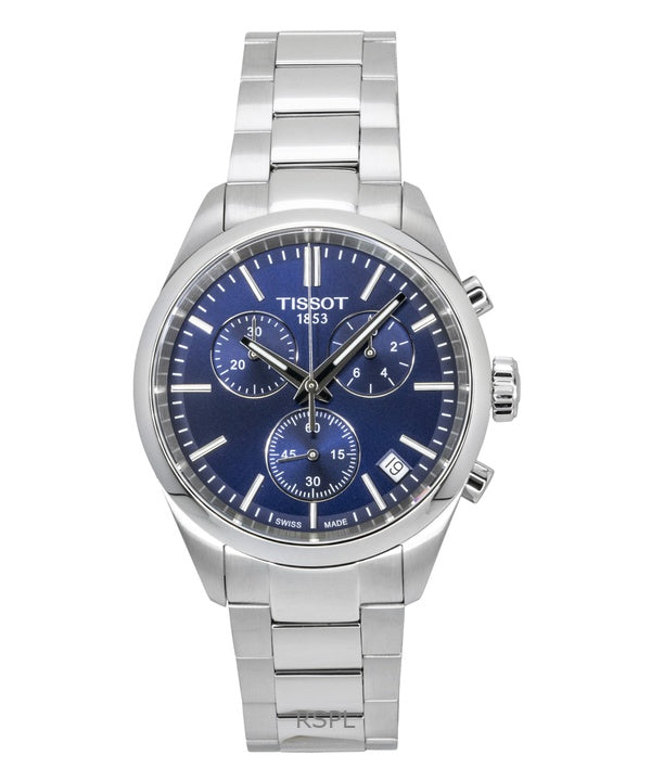 Montre homme Tissot PR 100 chronographe en acier inoxydable, cadran bleu, quartz, T150.417.11.041.00 100M