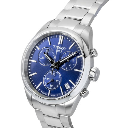 Montre homme Tissot PR 100 chronographe en acier inoxydable, cadran bleu, quartz, T150.417.11.041.00 100M
